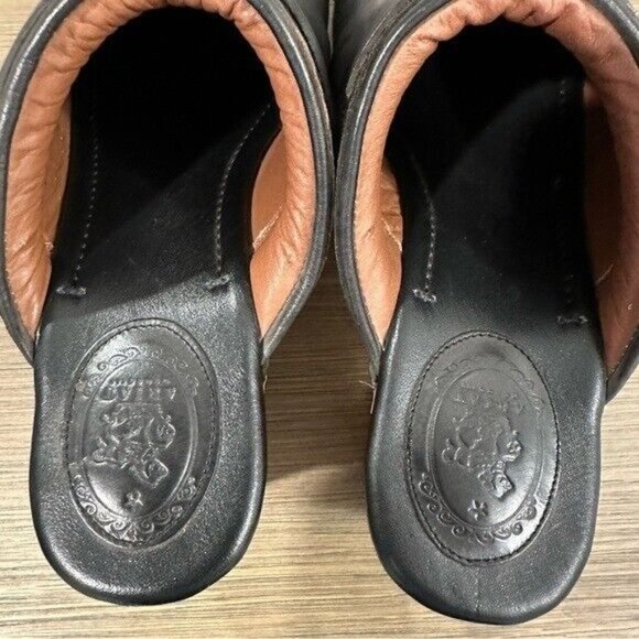 Ariat Black Bridlespur Leather Buckles Wooden Mules Women’s Size 9.5 - Picture 5 of 9